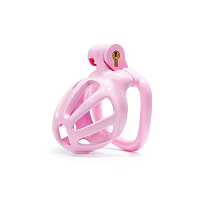 Pink Python Chastity Cage - Nub